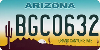 AZ license plate BGC0632