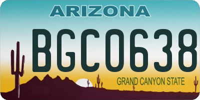 AZ license plate BGC0638