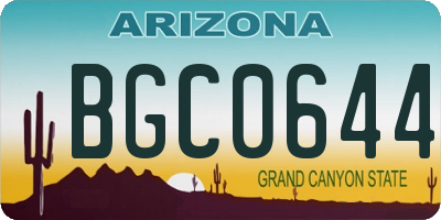 AZ license plate BGC0644