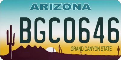 AZ license plate BGC0646