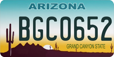 AZ license plate BGC0652