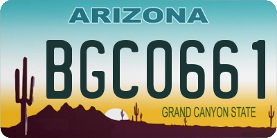 AZ license plate BGC0661