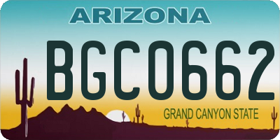 AZ license plate BGC0662