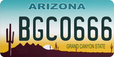 AZ license plate BGC0666