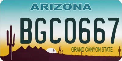 AZ license plate BGC0667