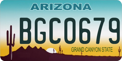 AZ license plate BGC0679
