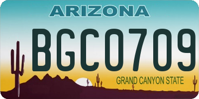 AZ license plate BGC0709
