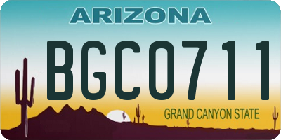 AZ license plate BGC0711