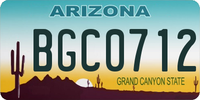 AZ license plate BGC0712