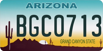 AZ license plate BGC0713