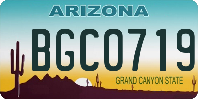 AZ license plate BGC0719