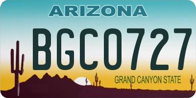 AZ license plate BGC0727
