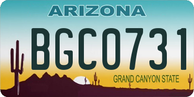 AZ license plate BGC0731