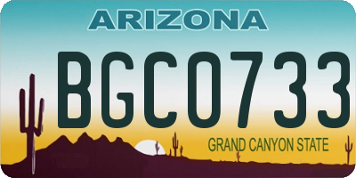 AZ license plate BGC0733