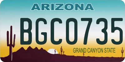 AZ license plate BGC0735