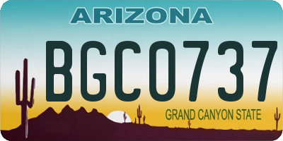 AZ license plate BGC0737