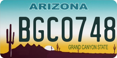 AZ license plate BGC0748