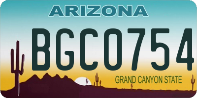 AZ license plate BGC0754