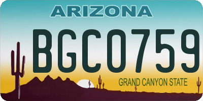 AZ license plate BGC0759