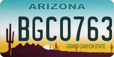 AZ license plate BGC0763