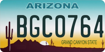 AZ license plate BGC0764