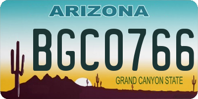 AZ license plate BGC0766