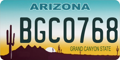 AZ license plate BGC0768