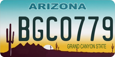 AZ license plate BGC0779