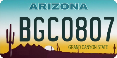 AZ license plate BGC0807