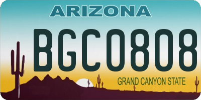 AZ license plate BGC0808
