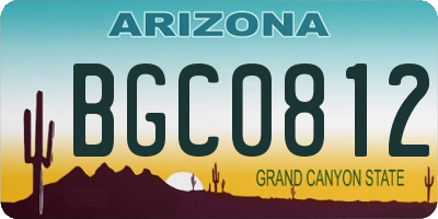 AZ license plate BGC0812