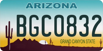 AZ license plate BGC0832