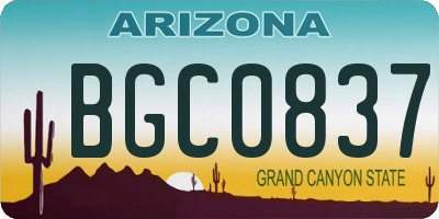 AZ license plate BGC0837