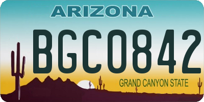 AZ license plate BGC0842