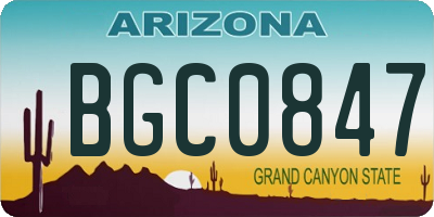 AZ license plate BGC0847
