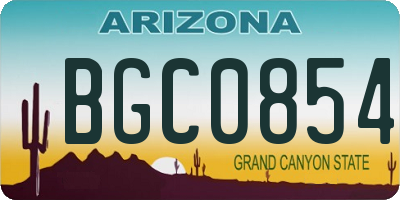 AZ license plate BGC0854