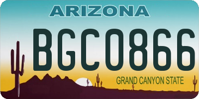 AZ license plate BGC0866