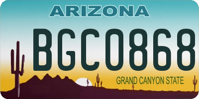 AZ license plate BGC0868