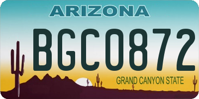 AZ license plate BGC0872
