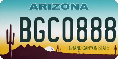 AZ license plate BGC0888