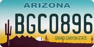 AZ license plate BGC0896