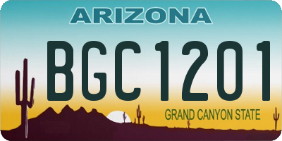 AZ license plate BGC1201