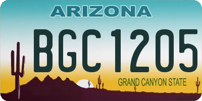 AZ license plate BGC1205