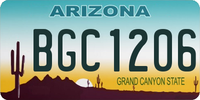 AZ license plate BGC1206