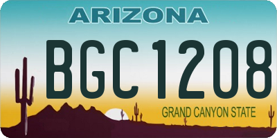 AZ license plate BGC1208