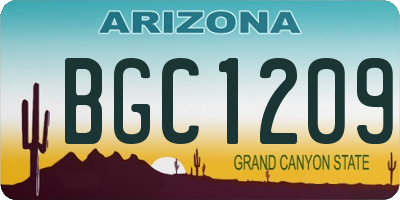 AZ license plate BGC1209