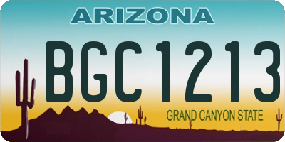 AZ license plate BGC1213