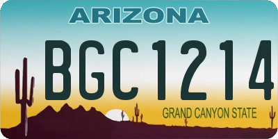AZ license plate BGC1214