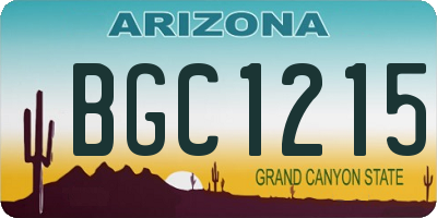 AZ license plate BGC1215