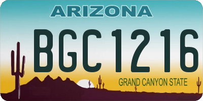 AZ license plate BGC1216